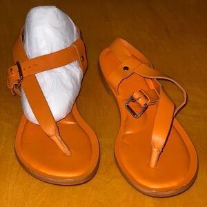 Stylish Orange Buckle Sandals for Women
